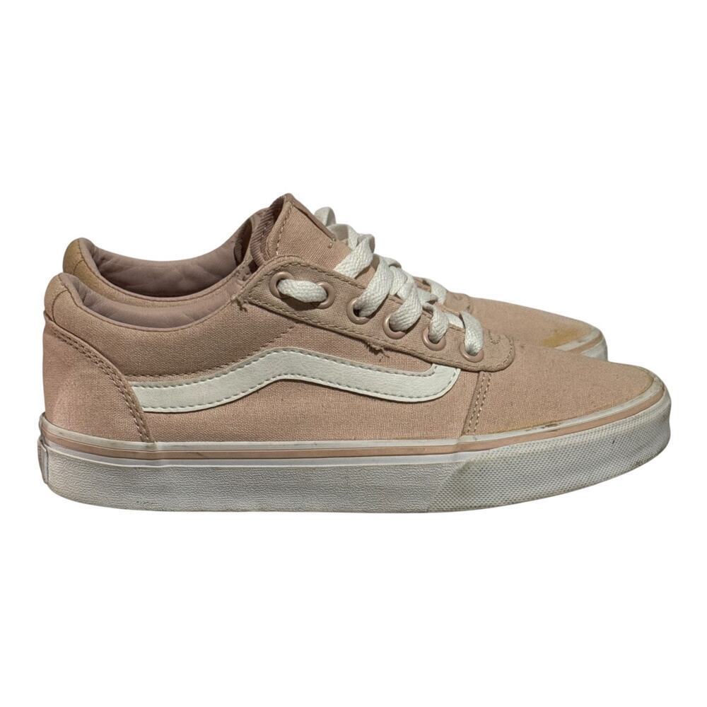 Vans Old Skool Low Top Blush Pink White Canvas Sneakers Women's Size 7 Classic